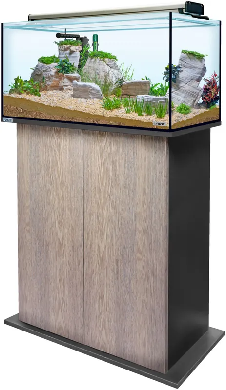 Sera AquaTank 128L -Fixture-90cm Schrank-Silver Oak Schnäppchen