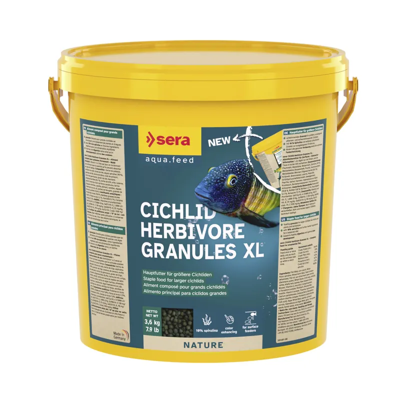 Abverkauf sera Cichlid Herbivore Granules XL 10,0 Liter