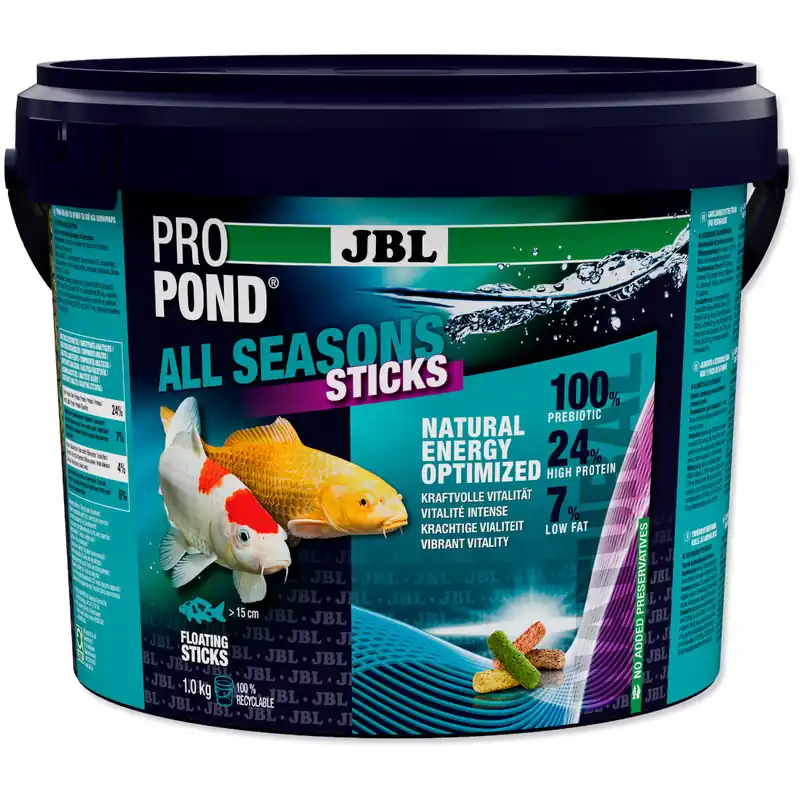 JBL PROPOND ALL SEASONS STICKS 1,0 kg Eimer -Ganzjahresfutter für Koi & andere Teichfische- Kracherpreis