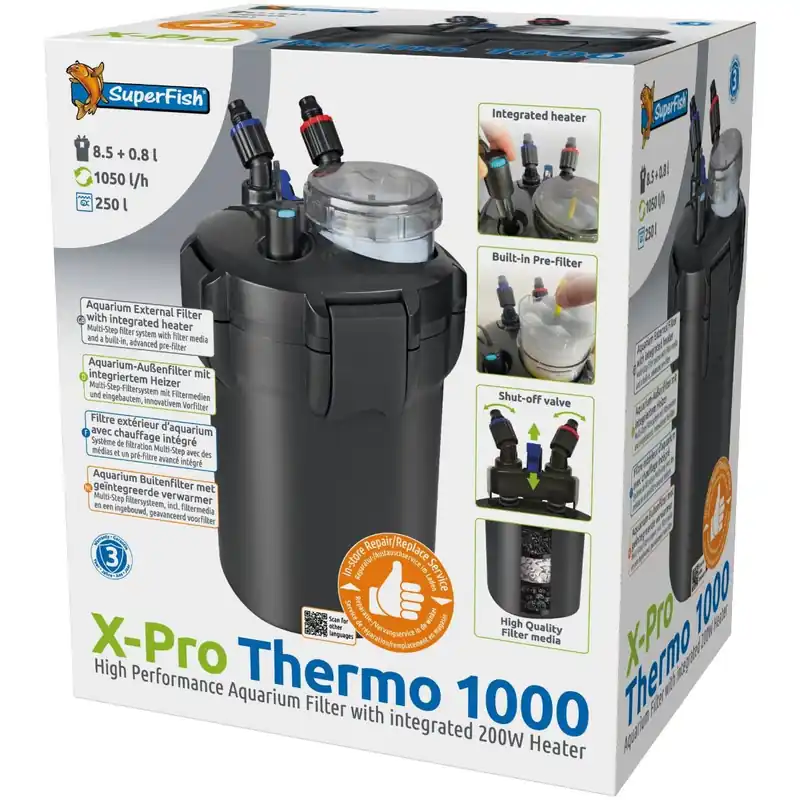 Abverkauf X-Pro Thermo Aussenfilter mit integrierter Heizung X-Pro Thermo 1000