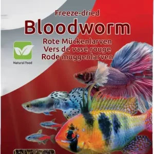 Abverkauf Gefriergetrocknete Rote Mückenlarven Blutwürmer - Alternative zu Lebendfutter 100% natürlich