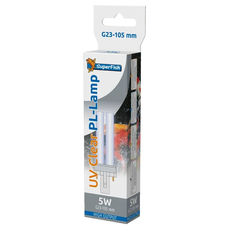 SuperFish UV Clear PL-Lampen - UVC Ersatzleuchten TL T8 & TL T5 - G23 & 2G11 UV Clear PL Lampe 5 Watt G23 105mm Meistverkauft