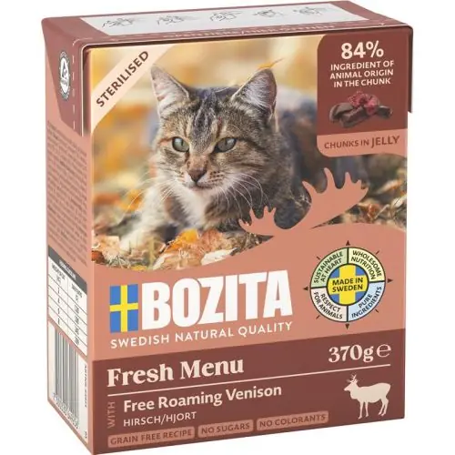 Günstig Bozita Cat Tetra Recard Häppchen in Gelee Sterilised mit Hirsch 370g