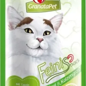 GranataPet Katzensnack Feinis Geflügel & Katzengras 50g Echt