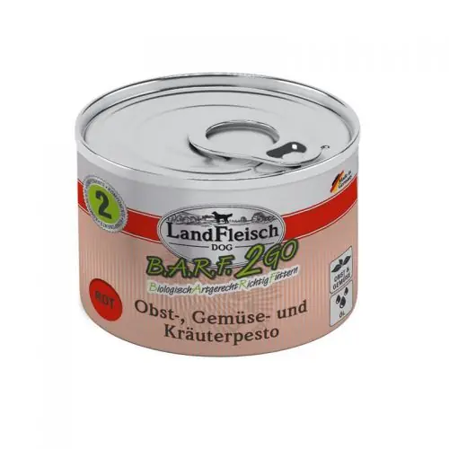 Zertifiziert LandFleisch B.A.R.F.2GO Obst-, Gemüse und Kräuterpesto Rot 200g