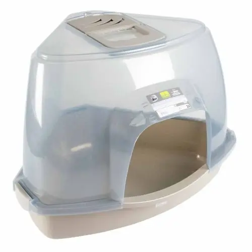 Letzte Chance EBI Eck-Katzentoilette Prism M - transparent/grau