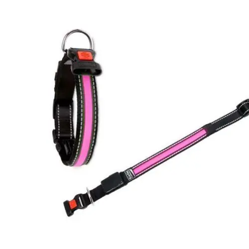 Kracherpreis Karlie Flamingo oLED Halsband mit USB Ladegerät - Pink 58.5 - 65 cm
