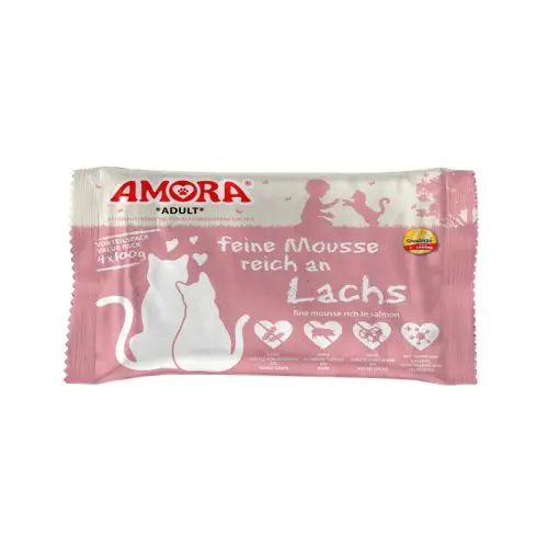 Direkt Vom Hersteller Amora Cat PB feine Mousse reich an Lachs 4x100g