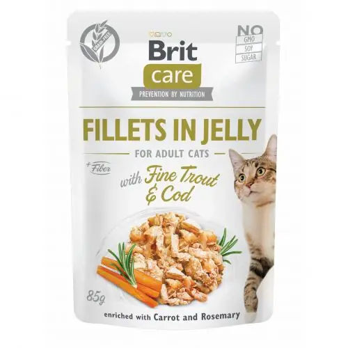 Brit Care Cat PB Fillets in Jelly - Forelle & Kabeljau 85g Sofort Bestellen