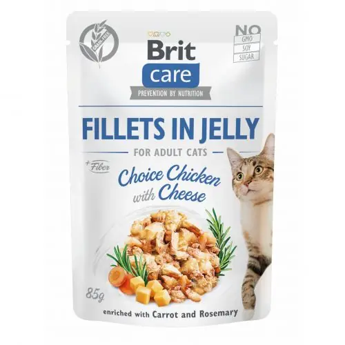Brit Care Cat PB Fillets in Jelly - Huhn & Käse 85g Günstig