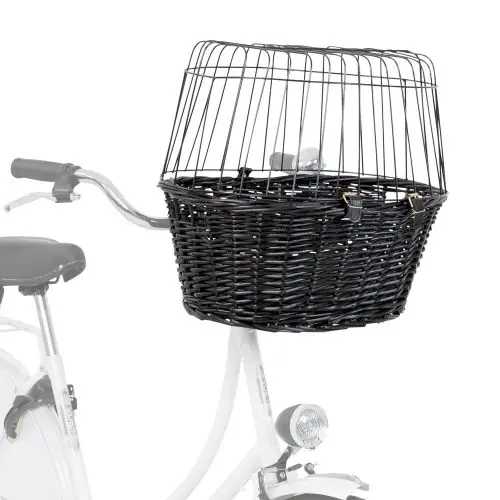 Trixie Fahrradkorb aus Weide mit Gitter - schwarz Beliebt