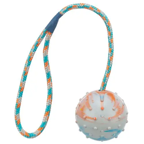Markenware Trixie Ball am Seil, Naturgummi - ø 6 cm/30 cm