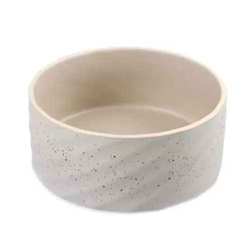 Zertifiziert Duvoplus Keramiknapf Stone Wavy Dune 800ml - 16x16x6cm