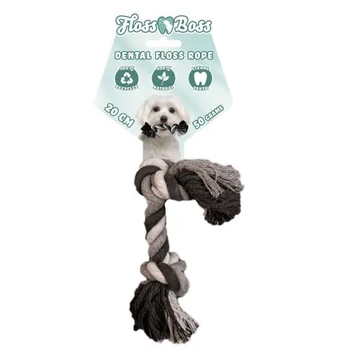 Floss Boss Dental Rope Baumwollseil mit 2 Knoten 85 cm Markenprodukt