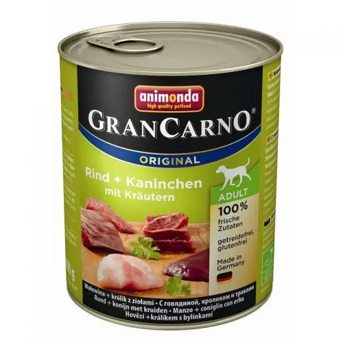 Garantierte Lieferung Animonda GranCarno Adult Rind & Kaninchen mit Kräutern 800g