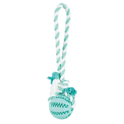 Must-Have Trixie DENTAfun Naturgummi-Ball am Tau - 7 cm