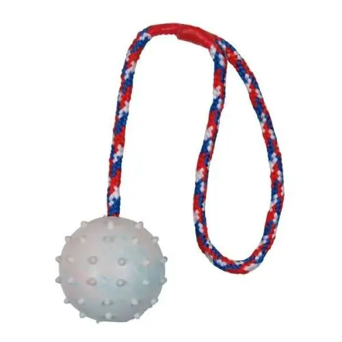 Trixie Naturgummiball am Seil - 7 cm / 30 cm Kracherpreis