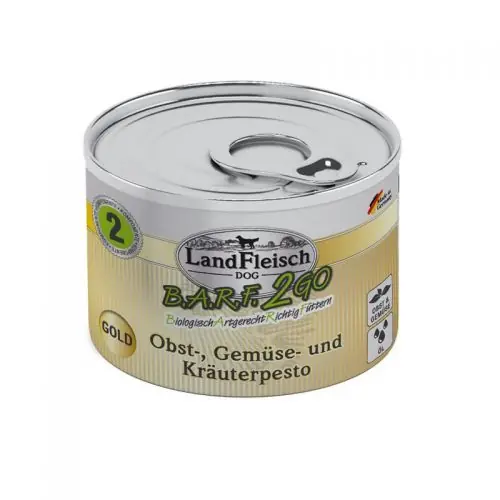 Top-Preis LandFleisch B.A.R.F.2GO Obst-, Gemüse und Kräuterpesto Gold 200g