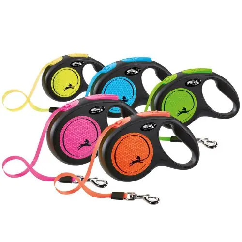 Preiswert Flexi New Classic Neon Gurt-Roll-Leine S / Gelb