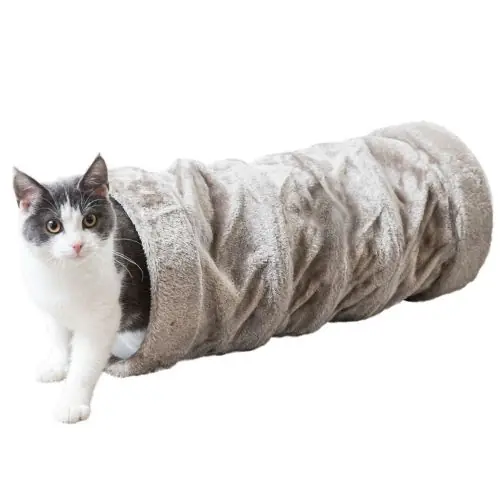 Trixie Crunch Plüschtunnel, 60 cm - Grau Expressversand