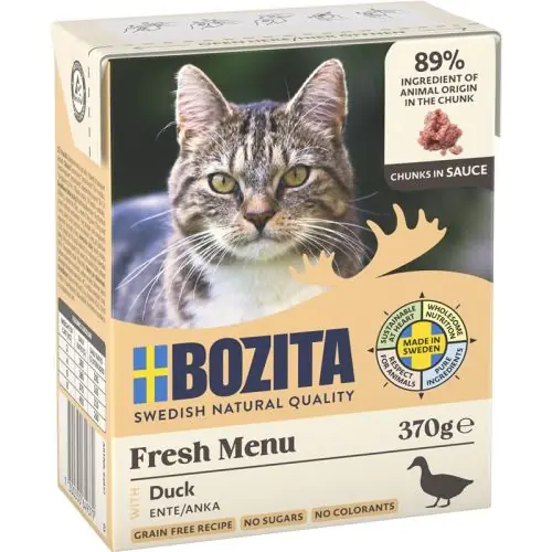 Meistverkauft Bozita Cat Tetra Recard Häppchen in Sauce mit Ente 370g