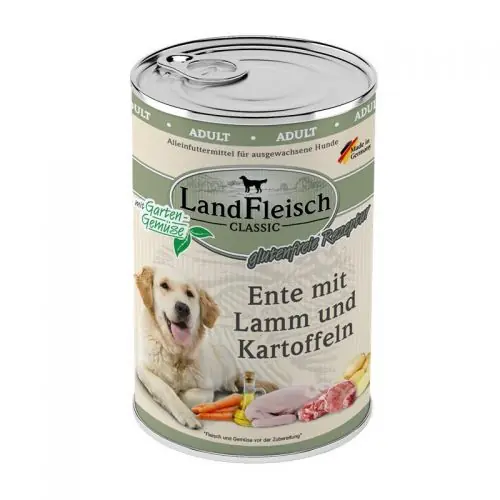 Ausverkauf Landfleisch Dog Classic Ente mit Lamm & Kartoffeln 400g