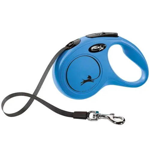 FLEXI Rollleine New CLASSIC Gurt - 5m, bis 15kg Blau Schwarz Sofort Bestellen