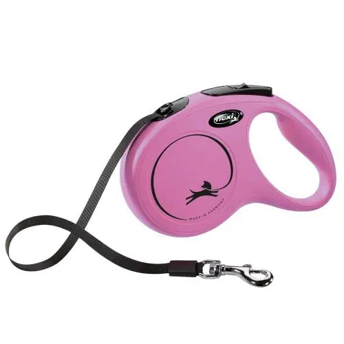 FLEXI Rollleine New CLASSIC Gurt - 5m, bis 25kg Pink Schwarz Super-Preis
