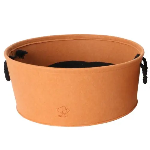 D&D Katzenkorb aus Filz - orange 44x44x19cm 40x40x17cm Billig