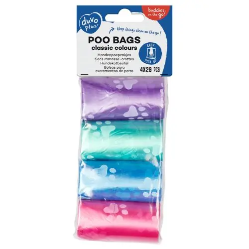 Sale Duvoplus Hundekotbeutel classic colour 4 x 20 Stück Pfoten Streifen