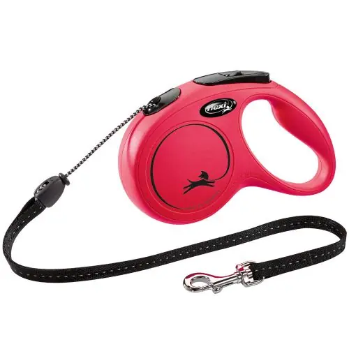 Sonderangebot FLEXI Rollleine New CLASSIC Seil - 5m, bis 20kg Rot Schwarz