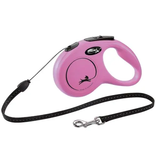 FLEXI Rollleine New CLASSIC Seil - 5m, bis 12kg Pink Schwarz Bestseller