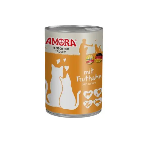 Markenprodukt Amora Cat Dose Fleisch Pur mit Truthahn 400g 200g