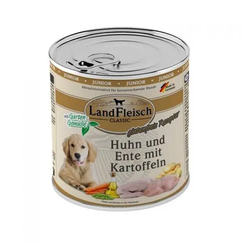 Highlight Landfleisch Dog Classic Junior Huhn, Ente & Kartoffeln mit Gartengemüse 800g 400g