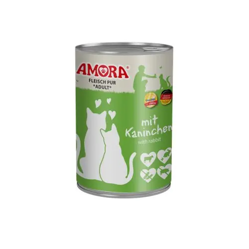 Jetzt Bestellen Amora Cat Dose Fleisch Pur mit Kaninchen 400g 200g