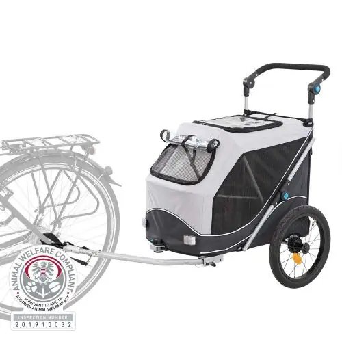 Schnäppchen Trixie Fahrrad-Anhänger für Hunde - grau/schwarz M S