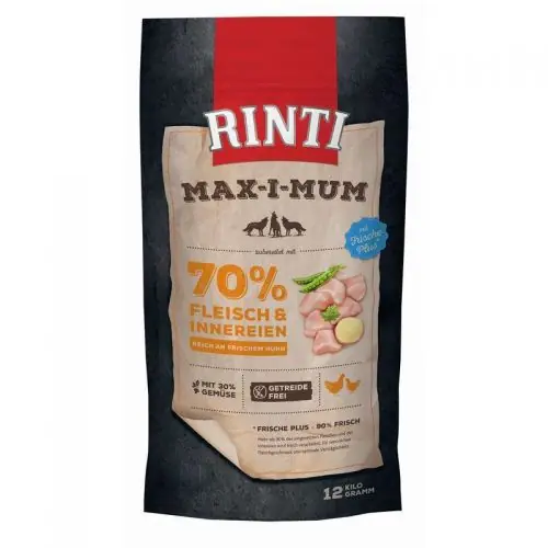 Neu Im Sortiment Rinti Max-i-mum Huhn 12 kg 4 kg