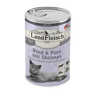 Landfleisch Cat Adult Pastete Rind, Pute & Shrimps 400 g 195 g Bestseller