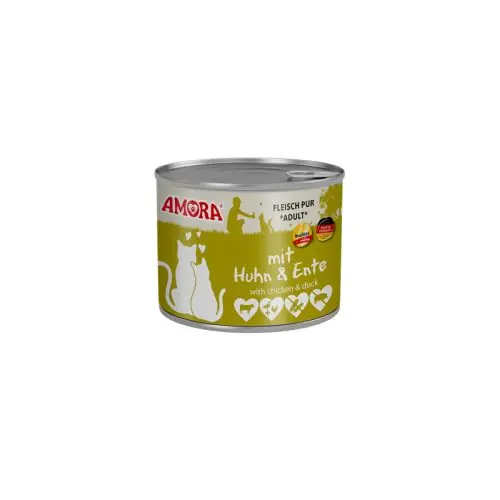 Amora Cat Dose Fleisch Pur mit Huhn & Ente 200g 200g Garantierte Lieferung
