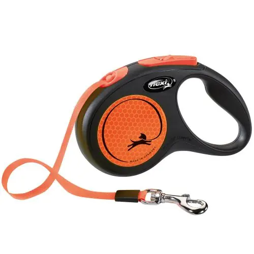 Flexi New Classic Neon Gurt-Roll-Leine S / Orange S / Gelb Super-Preis