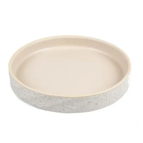 Kracherpreis Duvoplus flacher Keramiknapf Stone Wavy Dune 600ml - 21x21x3cm 260ml - 14.5x14.5x3cm