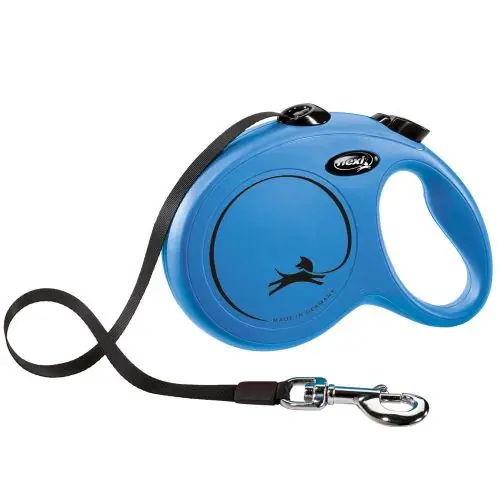Bestpreis FLEXI Rollleine New CLASSIC Gurt - 5m, bis 50kg Blau Schwarz