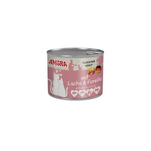 Amora Cat Dose Fleisch Pur mit Lachs & Forelle 200g 200g Beliebt