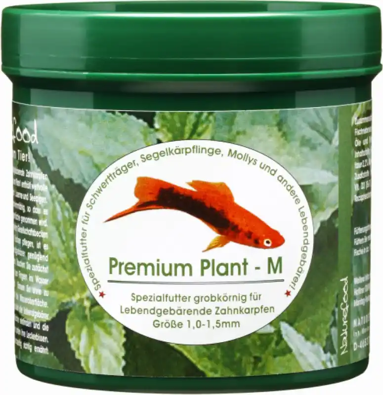 Meistverkauft Naturefood Premium Plant M: Futter für Schwertträger, Segelkärpflinge, Mollys ab 6 cm Größe, 95g