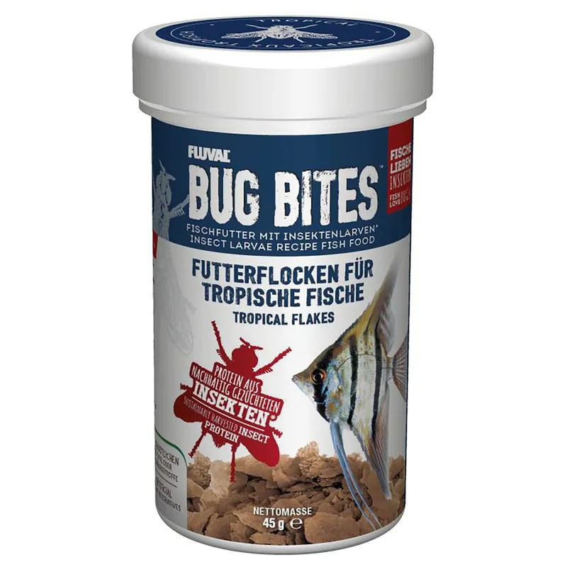 Must-Have Fluval Bug Bites Futterflocken für tropische Fische 18 g