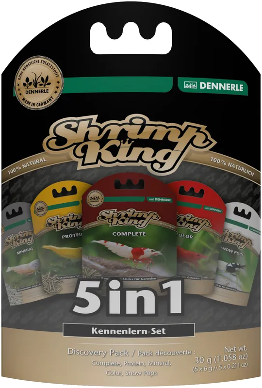 Dennerle Shrimp King 5 in 1 Kennenlernpack, 5x 6g Zertifiziert