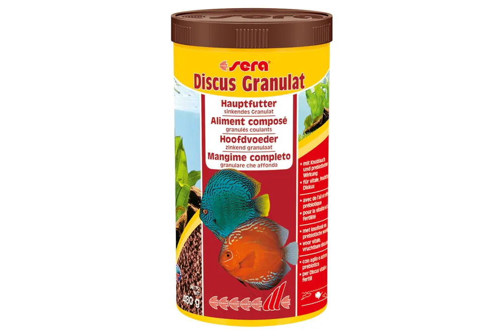Sera Discus Granulat Nature, Hauptfutter-Granulat, 1000 ml Zertifiziert