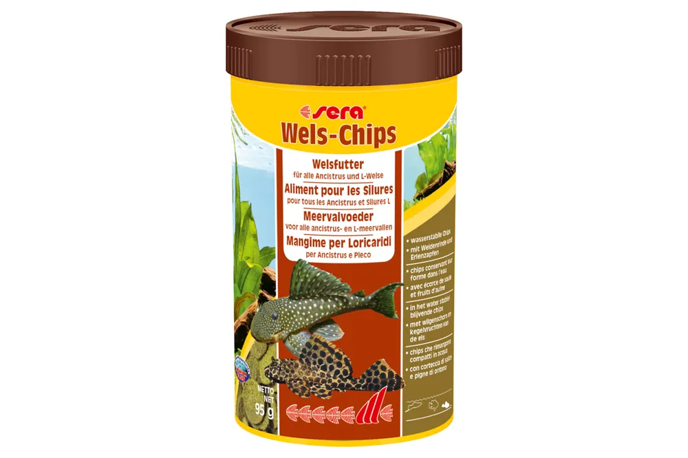 Sera Wels-Chips Nature, Hauptfutter-Chips, 250 ml Zertifiziert