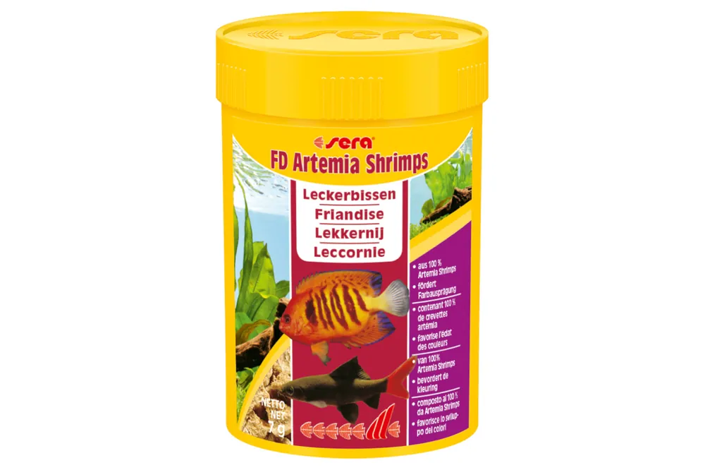 Sera FD Artemia Shrimps Nature, Ergänzungsfutter-Salinenkrebse, 100 ml Echt