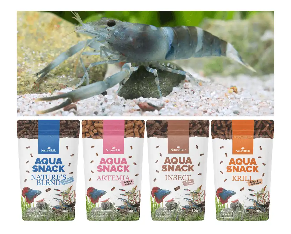 NatureHolic Snackbundle für Großarmgarnelen, Natures Blend, Krill, Insect & Artemia, 4 x 30 g Must-Have